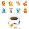 500 Hojas/Rollo de Acuarela Pegatinas de Animales León de Dibujos Animados Pegatinas de Recompensa para Niños Material para Cuaderno Pegatinas de Sellado Impermeables