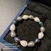 Colar de Pérolas Barrocas de Prata Prata Azul Luz Verdadeira Muitos Cânhamo Tahiti Austrália Branco Deep Sea Bead Colar Pulseira