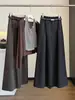 Calça Reta de Perna Larga Afinando Estilo Old Money para Mulheres, Novo Modelo de Outono, Cintura Semi-Elástica, Calça Casual Versátil para o Dia a Dia