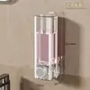 Dispensador de jabón de ventosa sin taladro, caja para gel de ducha, botella de desinfectante de manos para pared, botella de champú tipo prensa