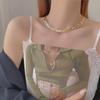 Collar de acero de titanio tejido a mano de diseñador de nicho de traje para mujer, nuevo estilo moderno de cadena de clavícula personalizada europea y americana sin colisiones