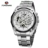 Reloj Mecánico Semiatomático Impermeable de Moda Casual Estilo Europeo y Americano para Hombre Forsining