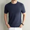 Mejor Vendido Verano 2026: Camiseta de punto de manga corta estilo Old Money, Fibra Natural, Apta para la Piel, Transpirable, Cuello Redondo