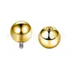 Piercing de Argola Redonda com Ponta de Rosca Interna em Liga de Titânio F136 Dourada Piercing de Osso da Orelha Joia de Piercing com Bola de Titânio