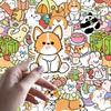 Equipo de animales lindos japoneses 50 pegatinas para cuenta de mano cachorro conejo dibujos animados creativo decoración de pegatinas para cuenta de mano