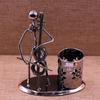 Contenedor de bolígrafos de Iron Man Adornos Música Pequeño Adornos de Personaje Metálico de Iron Man Modelo Decoración Manualidades de Escritorio