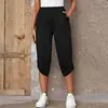 Pantalones Casuales de Moda Elásticos de Tres Cuartos para Mujer, Nuevo Estilo de Verano Europeo y Americano 2023, Popular en Temu Amazon Wish