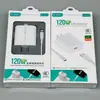 Cargador de teléfono móvil de alta potencia con carga rápida de 120 W certificado 3C, juego de cabezal de carga rápida Android Tipo-C, cable de datos