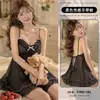 Camisón Fino Transparente de Encaje Floral con Tirantes Finos, Vestido Cómodo para Casa Apto para la Piel Estilo Pura Pasión Ropa de Dormir A1106