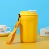 Nueva taza de Coca-Cola de comercio exterior para coche, taza de café portátil con cuerda, taza de vacío de acero inoxidable 304 de aspecto atractivo para hombres y mujeres