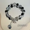 Pulseira de cristal de gelo preto pulseira feminina placa para brincar joias de alta qualidade de verão atacado de pequenas mercadorias de Yiwu