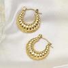 E167 Pendientes Geométricos Simples en Forma de U Pendientes para Mujer Pendientes Acero Titanio Chapado Oro 18K Temperamento Exagerado Europeo y Americano