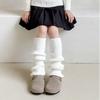 Calcetines para Niñas Otoño e Invierno Cálidos Cachemir Tejidos a Mano Caña Larga Felpa Gris Estilo Coreano Espesados para Niños Medianos y Grandes Calcetines para Pantorrilla