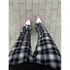 Pantalones de Cuadros Blancos y Negros Cleanfit para Hombre, Nuevo Estilo Primavera y Otoño, Pantalones Largos Rectos Relajados y Perezosos