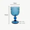 Copa de Vino de Vidrio de Color en Relieve, Vaso para Jugos, Copa de Vino, Copa de Cáliz, Copa de Vino Engrosada, Copa de Champaña, Lujo Ligero Retro