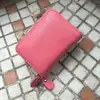 Portatarjetas de piel de vaca, estuche exquisito para licencia de conducir de mujer, gran capacidad, billetera de cuero genuino para tarjetas con doble cremallera y múltiples ranuras para tarjetas, monedero