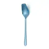 Cuchara de mango largo, titanio puro, cabeza cuadrada para uso doméstico, cuchara de sopa antibacteriana para exteriores, cuchara elegante con patrón de grietas de hielo, cuchara de comedor de alta gama estilo coreano