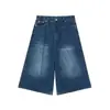 Shorts de Mezclilla Retro Antiguos Estilo Americano de Verano para Hombre Cleanfit Nicho Versátil Sueltos Rectos de Pierna Ancha Pantalones Cortos