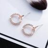 Brincos Pequenos Argola Cravejados de Diamante, Moda Coreana Brincos Curtos Elegantes, Brincos Simples e Versáteis Personalizados para Mulheres Atacado