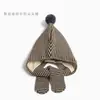 Gorro de invierno para niños con bufanda cálida integrada, gorro de lana tejido para otoño e invierno que protege las orejas para niños y niñas, a prueba de viento
