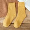 Nuevos Calcetines Gruesos de Felpa para Mujer Otoño e Invierno Color Sólido Calcetines Joker para Mujer Calcetines Gruesos Mezclados Vintage Venta al por Mayor