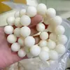 Pulsera Puer de Jade Blanco Natural para dedo alto, enrollado suave, raíz de Bodhi, pulsera para hombres y mujeres, ecología original, tamaño grande
