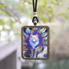 Pingente Thangka de Raposa de Nove Caudas Fada Pintada a Ouro e Salpicada de Ouro Estilo Xizang Pingente de Raposa Colar com Pingente de Ouro Feito à Mão