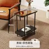 Mesa Doméstica Pequeña Ultraestrecha, Mesa Lateral Simple para Sofá, Mesa de Noche Extremadamente Estrecha para Dormitorio, Mesa de Café de Esquina de Lujo Ligero, Estante de Almacenamiento