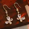 Novo Produto 2026, Luxo Leve, High-End, Brincos de Franja Borboleta com Zircônia Ultra Brilhante para Mulheres, Exquisitos, Modernos, Doces e Versáteis