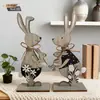 Coelhinho da Páscoa Artesanato em Madeira Enfeites de Mesa Pintados Móveis Estilo Nórdico Coelhinho Produtos Decorativos de Madeira
