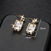 Aretes de comercio exterior aretes de oro de 14K aretes aretes de retención de color de 18K aretes con sentido del diseño de moda aretes de gema joyería para mujer