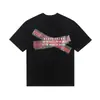 Serie de camisetas casuales de algodón puro de manga corta, unisex, de marca moderna, con tres etiquetas completas, patrón digital transfronterizo Margiela, cuello redondo