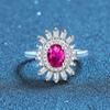 TikTok e-commerce más vendido S925 plata de ley forma de huevo rosa verde azul rojo cerrado anillo femenino en stock al por mayor