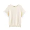 Z Estilo Europeo Transfronterizo 2026 Nueva Moda Elegante Top de Punto Patchwork de Manga Corta para Mujer Top de Cuello Redondo 6236019