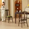 Silla de comedor vintage estilo francés, popular en línea, para uso doméstico, hecha de madera maciza, estilo americano con respaldo de ratán, lujo ligero y diseño simple, adecuada para restaurantes y cafeterías