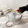 Bolso de Mujer de Comercio Exterior Bolso Sardina Bolso con Asa Metálica Bolso Tejido Tiburón Gran Capacidad Bolso de Mano Tipo Dumpling para Hombro