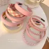 Diadema rosa de verano con calavera alta para niñas, diadema de presión para el cabello de temperamento dulce, pasador diario antideslizante, coleta para lavarse la cara