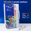 Canetas marcadoras acrílicas atacado para pintura artística estudantil, papelaria especializada para grafite, canetas coloridas à base de água empilháveis para pintura à mão
