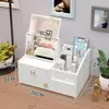 Nuevo modelo de espejo de tocador de escritorio, práctico y simple, con cajón, portátil, lindo para niñas