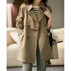 Elegante gabardina corta para mujer, moda de otoño 2026 para mujer, abrigo de estilo coreano para mujer para primavera y otoño