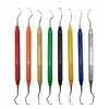 Aço Colorido Odontológico Raspador de Limpeza Periodontal Gengival Odontológico Raspador Odontológico Colher Afiada Cavadeira Colher de Cavar Ferramenta de Limpeza de Tártaro Dental