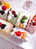 Bolo Fruta Falsa Pão Modelo Rolo Suíço Janela Geladeira Doméstica Adesivo Decoração Fotografia de Alimentos Brinquedo