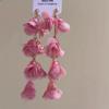 Brincos de Flor em Tecido Doce Estilo Coreano Novos Longos Moda Super Fada Vento de Férias Sino Orquídea Emagrecimento Facial