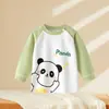 Roupa íntima de bebê algodão puro camada base infantil top peça única de bebê uso primavera e outono camiseta de manga comprida para meninas pijama para meninos