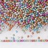Contas de vidro de cores misturadas aleatórias, revestimento luminoso, contas de arroz fosco de cor sólida, acessórios para pulseira de contas faça você mesmo