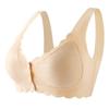 Ropa interior con broche de apertura frontal para mujer, sin costuras, fina, push-up, todo en uno, copa fija, verano, sujetador de espalda bonita para madres de mediana edad y mayores