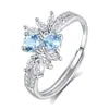 Anillo Natural SPAR de Plata de Ley s925 para Mujer Ajustable Sin Color Caperucita Roja Explosiones Avanzadas Exclusivo Transfronterizo