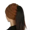Outono e inverno de 2020 Novo chapéu de lã com etiqueta CC, chapéu de tricô com topo vazio, moda, fio com bolinhas, para rabo de cavalo, quente, em estoque