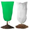 Cubierta a prueba de frío personalizada no tejida con cordón y cremallera cubierta engrosada de invierno para protección contra heladas de árboles manga de protección contra heladas para plántulas de flores de exterior