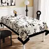 Toalha de Mesa Estilo Francês, Impermeável, à Prova de Óleo, Lavável, Retangular, Resistente ao Calor, Capa para Mesa de Jantar, Luxo Leve, Sensação de Alta Qualidade, Capa de Mesa de Café de PVC